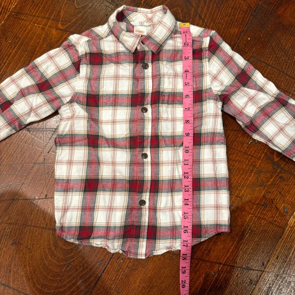 Gymboree‎ Red, Green and White Plaid Button Down Shirt- 5T- Holiday